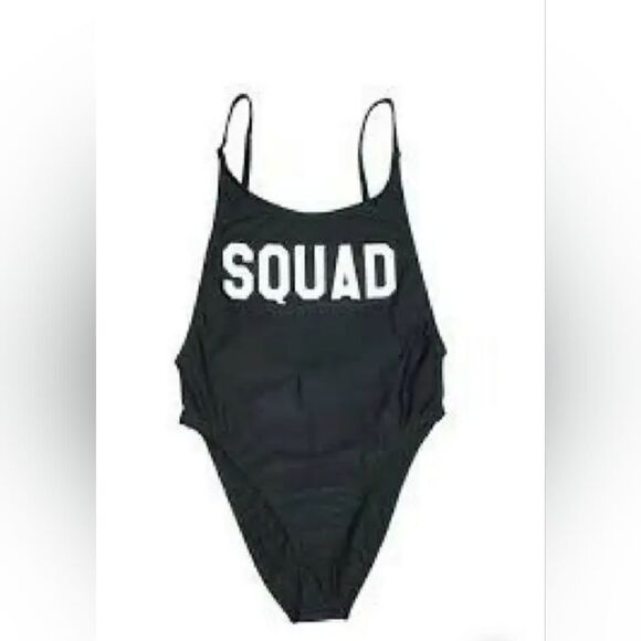 NWT Dippin’ Daisy’s SQUAD black one piece swimsuit high leg - Picture 4 of 8
